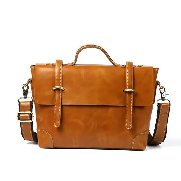 Портфель Joyir мужской из натуральной кожи, винтажный чемоданчик с поперечным сечением, деловая сумка для мужчин, однотонная, вместительная П...