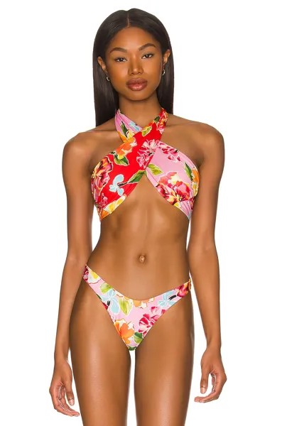 Топ бикини Agua Bendita x REVOLVE Nola, цвет Pink & Red BlossomPink & Red Blossom