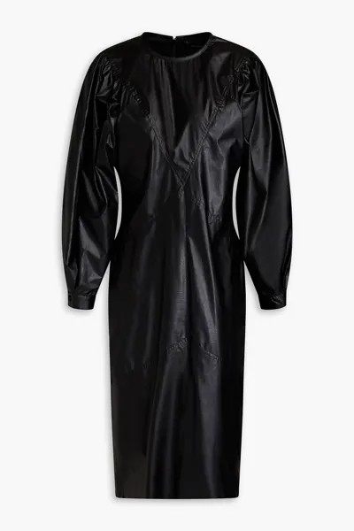 Платье миди Drea из искусственной кожи ISABEL MARANT, черный