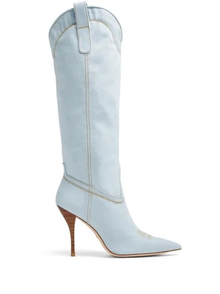 Stuart Weitzman ковбойские сапоги из денима, синий