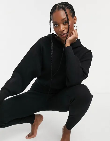 Черный трикотажный худи премиум-класса для дома ASOS DESIGN Выбирай и Комбинируй-Черный цвет