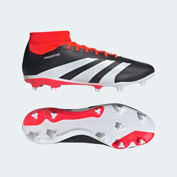 Футбольные бутсы Predator 24 League с твердым покрытием Adidas, цвет Core Black/Cloud White/Solar Red
