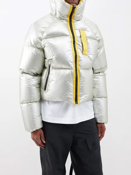 Укороченная стеганая утепленная куртка из рипстопа Givenchy, серебряный