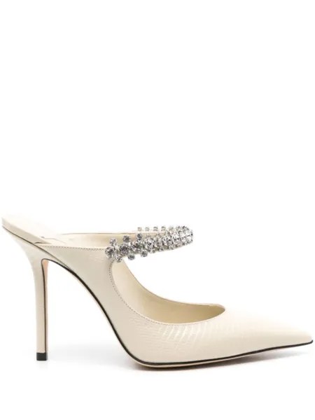 Jimmy Choo 100-мм мюли Bing, нейтральный цвет