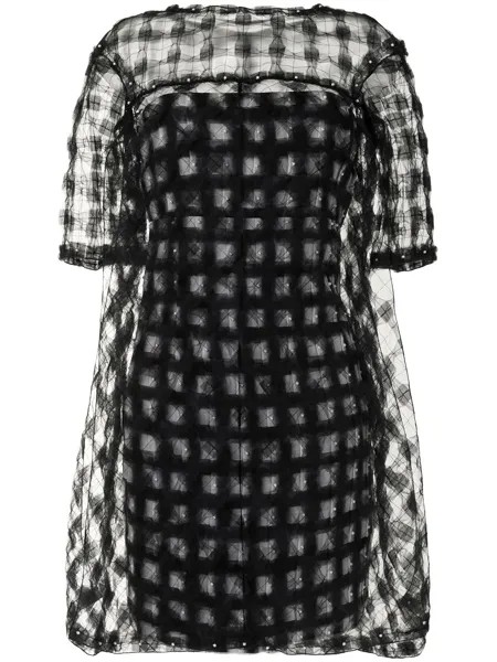 Chanel Pre-Owned клетчатое платье из тюля