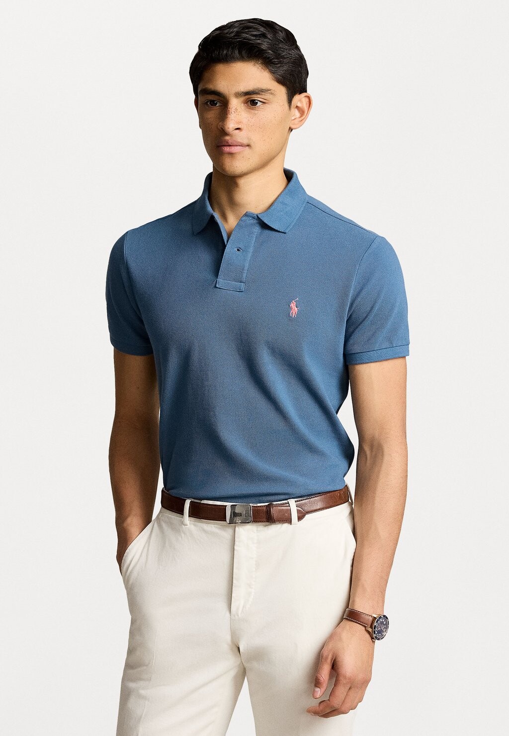 Рубашка поло SLIM FIT MESH POLO SHIRT Ralph Lauren, темно-синий