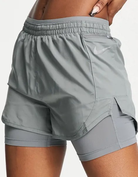 Серые шорты «2 в 1» Nike Running Tempo Luxe-Серый