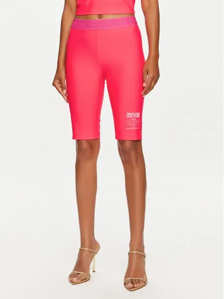 Байкерские шорты скинни fit Versace Jeans Couture, розовый