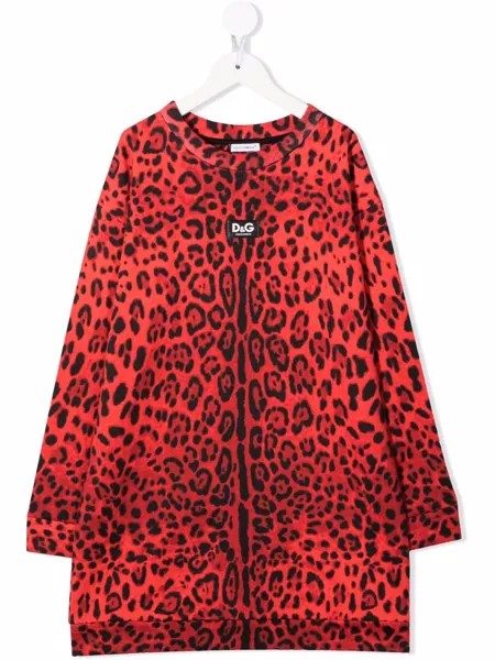 Dolce & Gabbana Kids платье с леопардовым принтом
