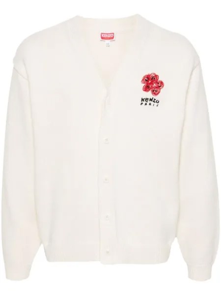 Kenzo шерстяной кардиган Drawn Varsity, нейтральный цвет