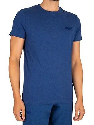 Мужская футболка с вышитым логотипом Superdry, синяя