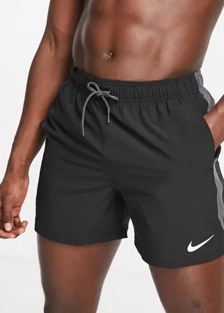 Черные волейбольные шорты длиной 5 дюймов со вставкой Nike Swimming-Черный цвет