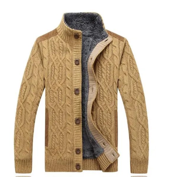 Мужской свитер, зимнее вязаное пальто, мужской кардиган, толстые пальто, флисовые мужские теплые вязаные свитера, свитера, пальто