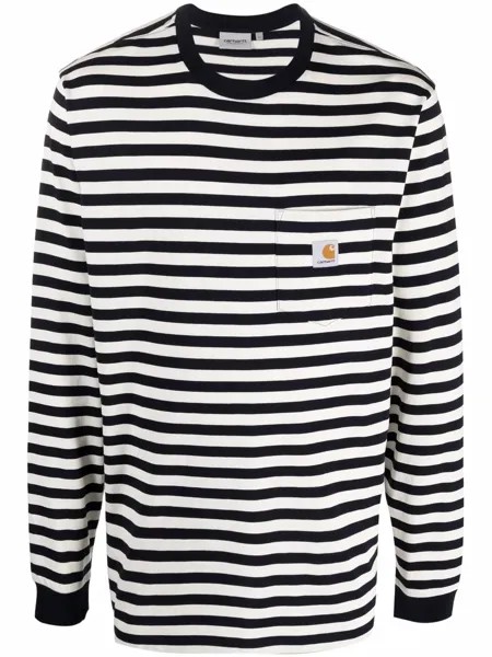 Carhartt WIP топ в полоску с длинными рукавами и логотипом