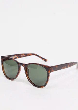 Круглые солнцезащитные очки в матовой черепаховой оправе AJ Morgan-Коричневый цвет