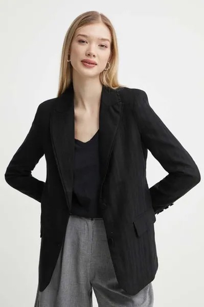 CRESTONE пиджак из смесового льна Desigual, черный