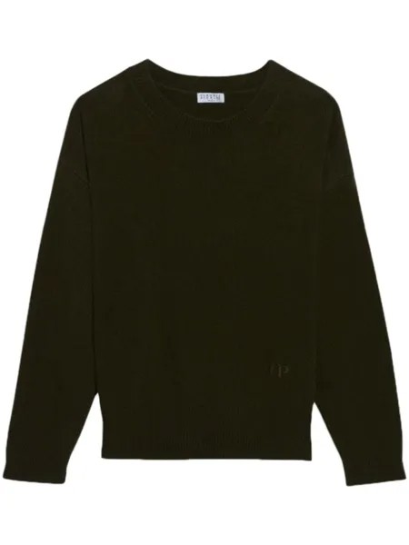 Кашемировый джемпер с вышитым логотипом Claudie Pierlot, черный
