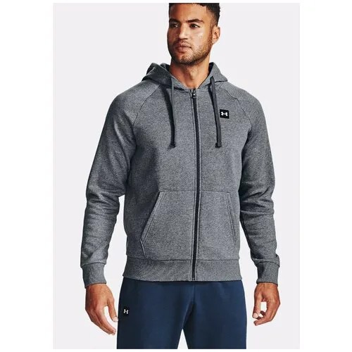 Толстовка спортивная Under Armour Rival Fleece FZ Hoodie, размер SM, , серый/черный