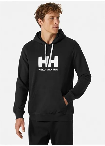 Черная мужская толстовка с капюшоном Helly Hansen