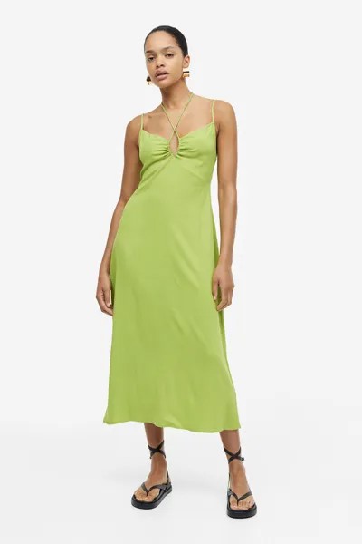 Платье-комбинация с декором из бисера H&M, зеленый