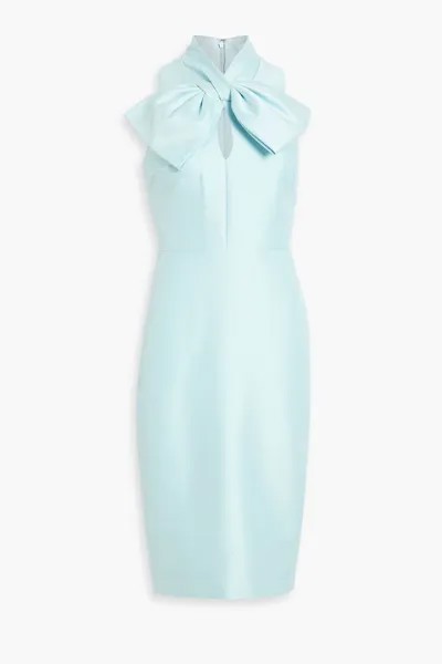 Платье из фая с бантом Badgley Mischka, голубое небо