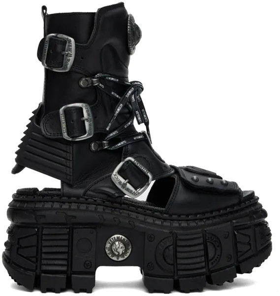 Черные кожаные ботинки New Rock Edition Vetements, цвет Black