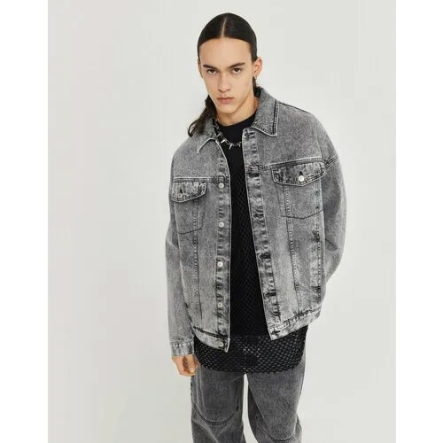 Джинсовая куртка Gloria Jeans, размер 7-8л/128, серый