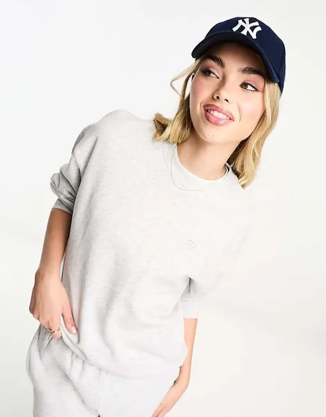Miss Selfridge – толстовка оверсайз цвета meliertem Grau, Kombiteil