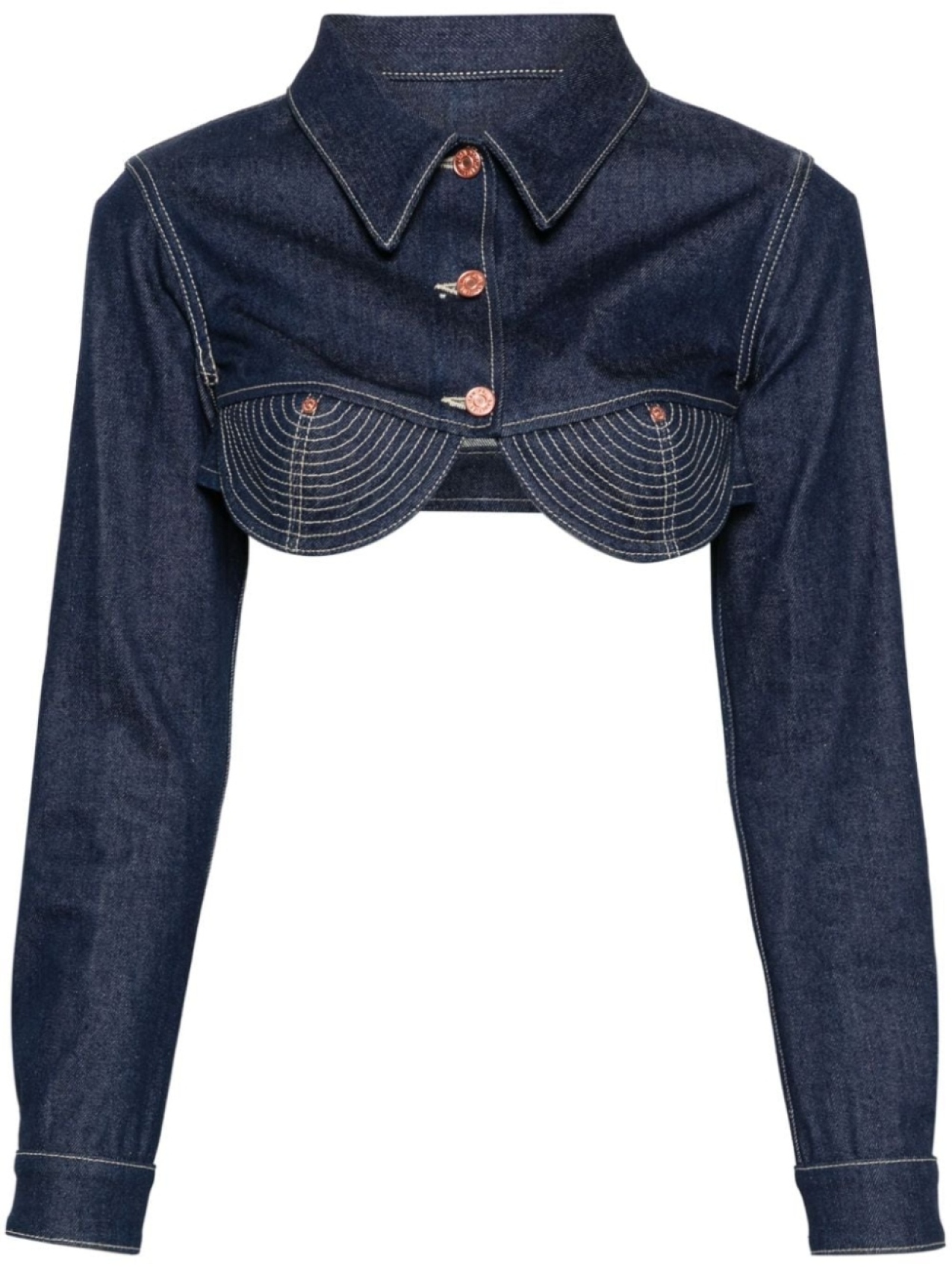 Укороченная джинсовая куртка Conical Jean Paul Gaultier, синяя