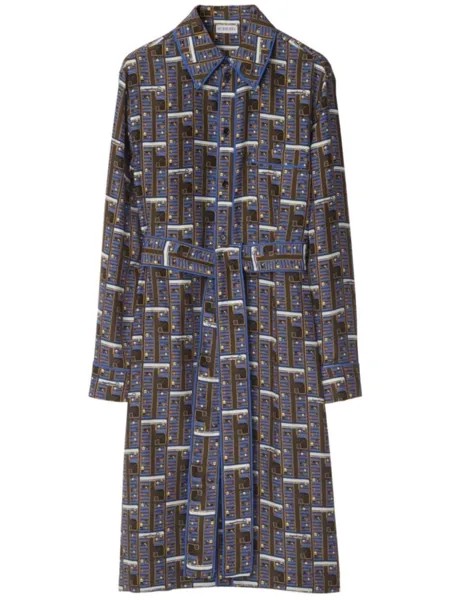 Burberry шелковое платье, синий