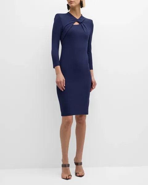 Трикотажное платье Milano с закрученным передом Giorgio Armani, цвет Dark Blue