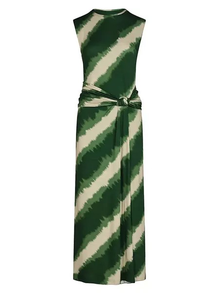 Цветное платье-миди с запахом Johanna Ortiz, цвет green ecru