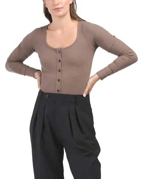 Боди Henley в рубчик Naadam, цвет Fossil