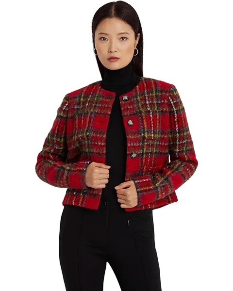 Куртка LAUREN Ralph Lauren Petite Plaid Cropped, цвет Red Multi
