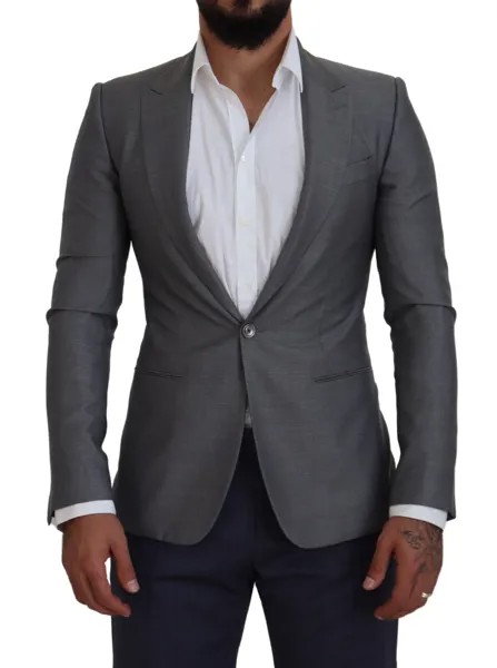 Блейзер Dolce - Gabbana Серый шерстяной шелковый пиджак приталенного кроя IT46 / US36 / S Рекомендуемая розничная цена 1800 долларов США