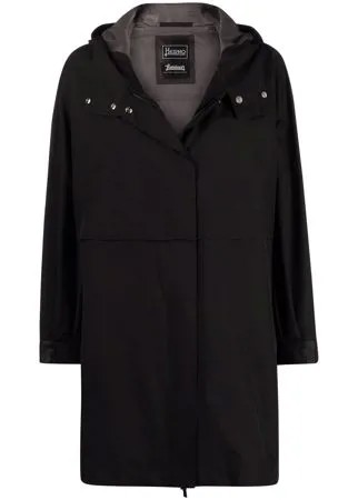 Herno пальто с потайной застежкой и капюшоном