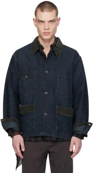 Джинсовая куртка на пуговицах цвета индиго Rrl, цвет Dark wash