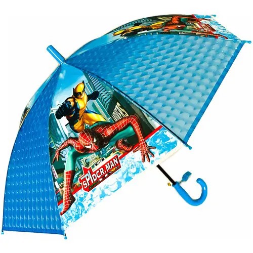 Зонт-трость полуавтомат, купол 73 см., для мальчиков, красный, фиолетовый