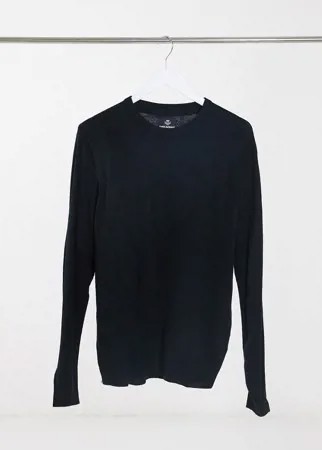 Черный джемпер с круглым вырезом Threadbare