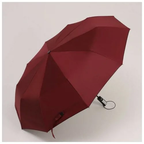 Зонт автоматический «Однотонный», ветроустойчивый, 3 сложения, 10 спиц, R = 51 см, цвет микс