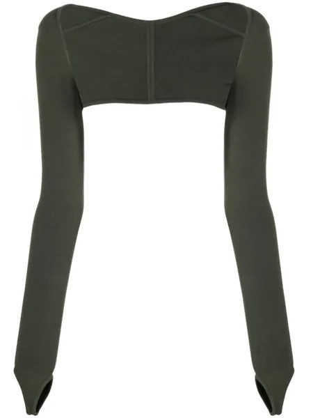 Dion Lee топ Density Bollero в рубчик, зеленый