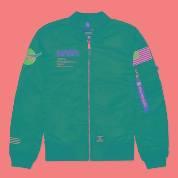 Мужская куртка бомбер Alpha Industries NASA L-2B Gen II Flight голубой, Размер M