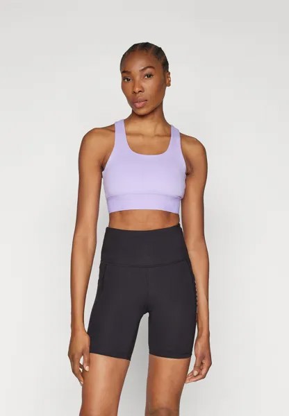 Спортивный бюстгальтер средней поддержки BALANCE COMPRESSION LOGO ELASTIC RACERBACK BRA REMOVEABLE CUPS DKNY, цвет tulip