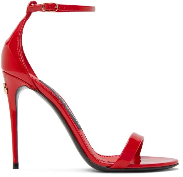 Dolce & Gabbana Красные лакированные босоножки на каблуке