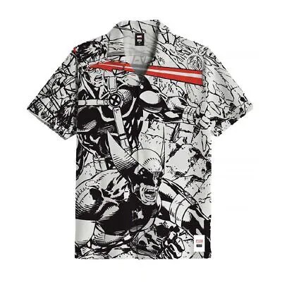 Рубашка с коротким рукавом HUF Worldwide x Marvel -#39;-#39;X-Men Resort-#39;-#39; (белая) на пуговицах