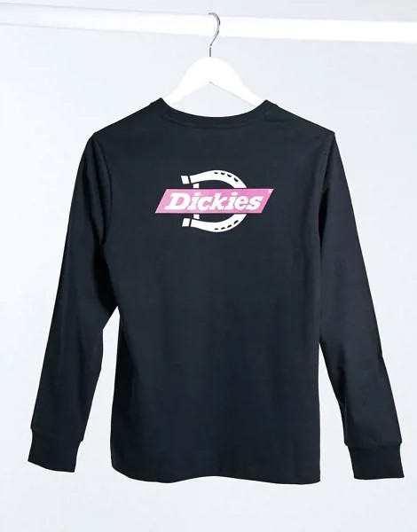 Черный лонгслив с принтом на спине Dickies Ruston