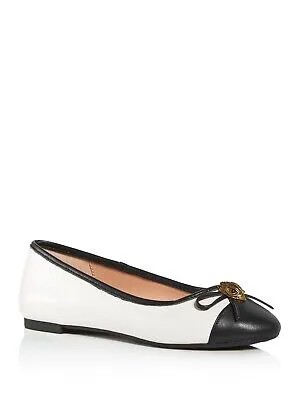 KURT GEIGER Женские бежевые кожаные балетки с бантом Esme Cap Toe Slip On 38