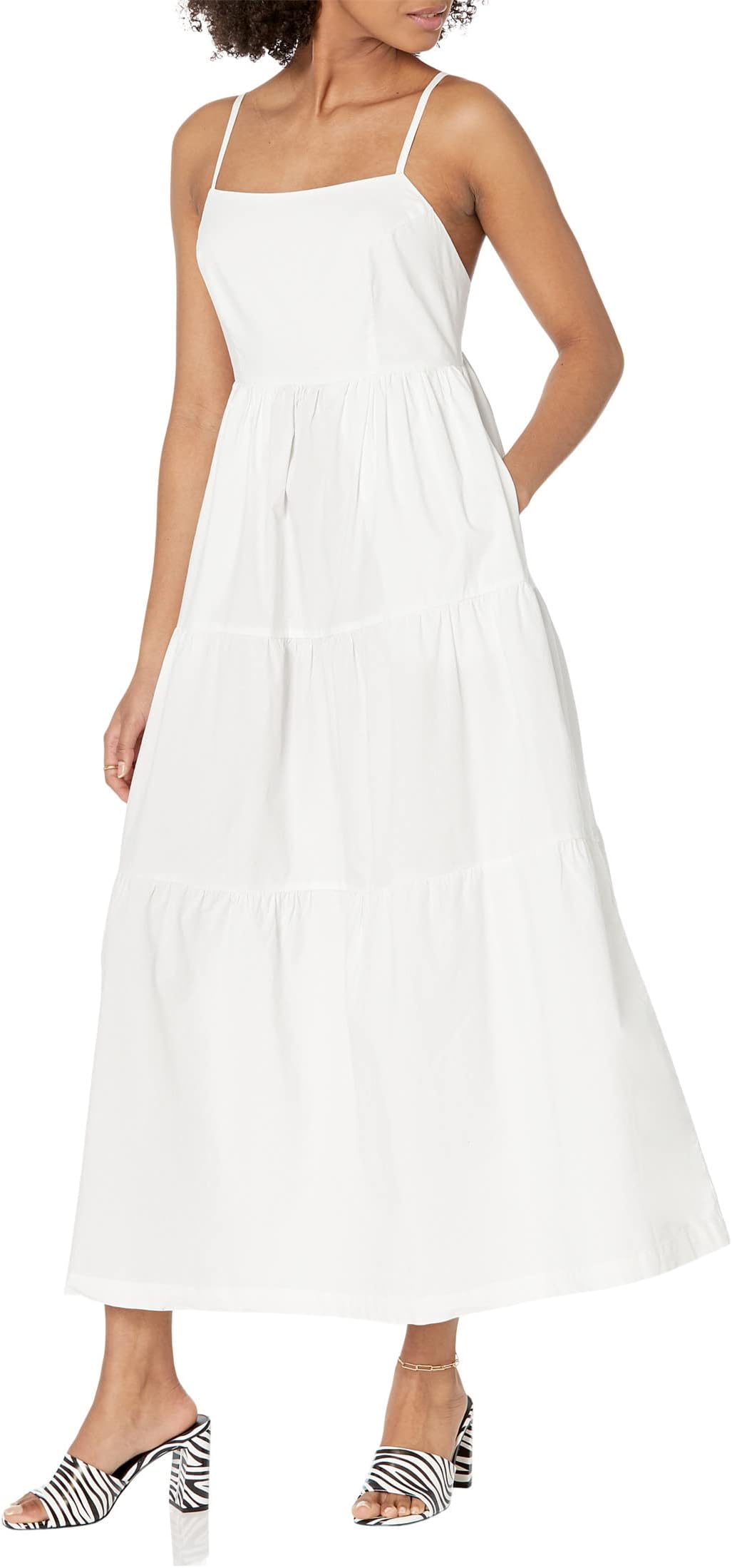 Платье макси из поплина MONROW, белый