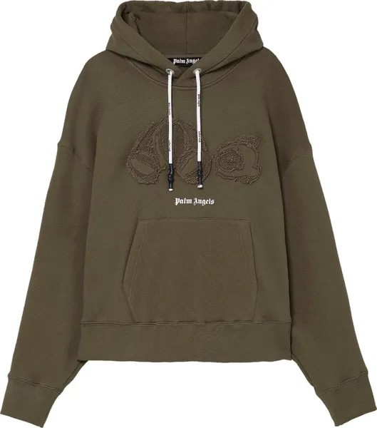 Худи Palm Angels Gd Bear Hoodie 'Military/White', зеленый