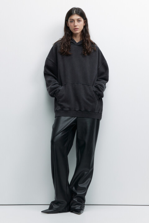 Худи oversize утепленная с состаренным эффектом